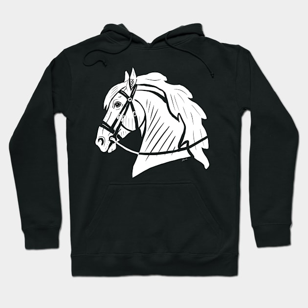 White horse head Hoodie by Shyflyer